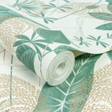 Galerie Arcadia Branched Leaves All-over Green Wallpaper ARA