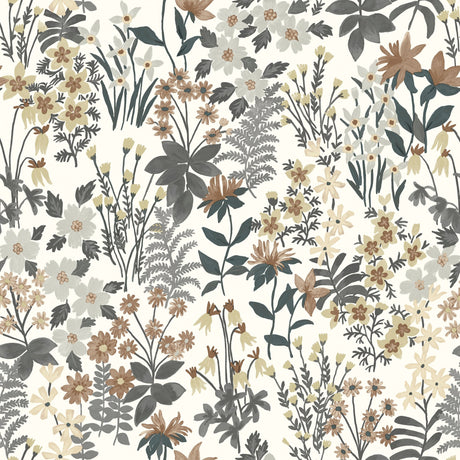 Galerie Arcadia Classical Floral All-over Grey Wallpaper ARA