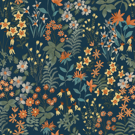 Galerie Arcadia Classical Floral All-over Blue Wallpaper ARA