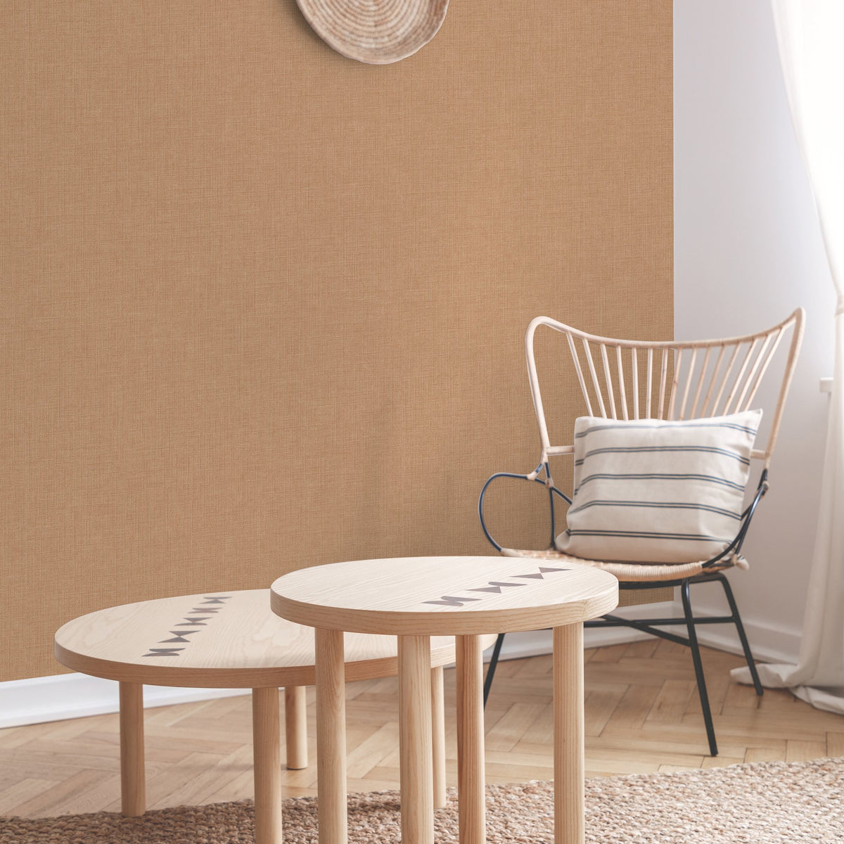 Galerie Inia Textile Plain Orange Wallpaper INA71010