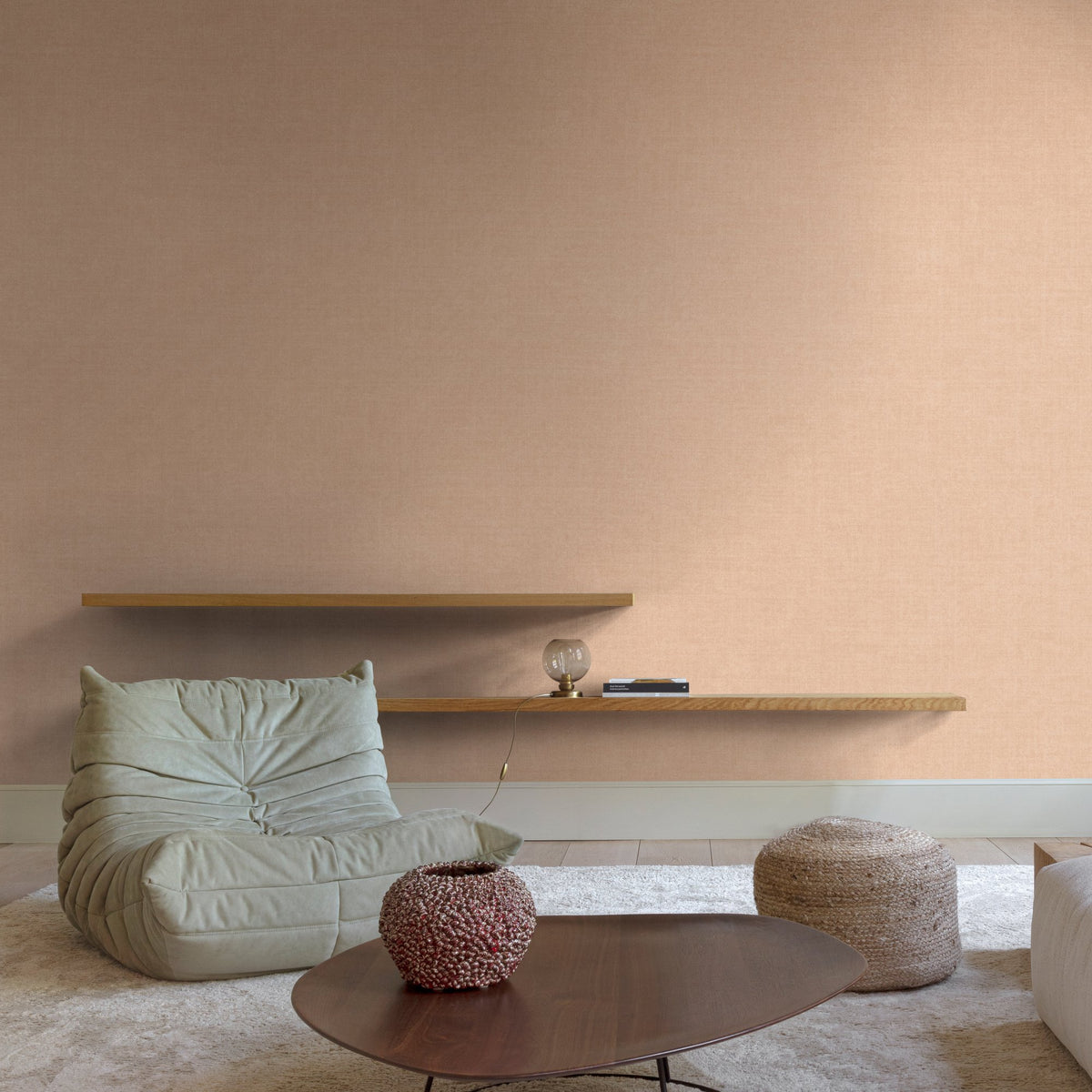 Galerie Inia Textile Plain Pink Wallpaper INA71012