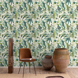 Galerie Karuna Branched Leaves Motive Green Wallpaper KRA712