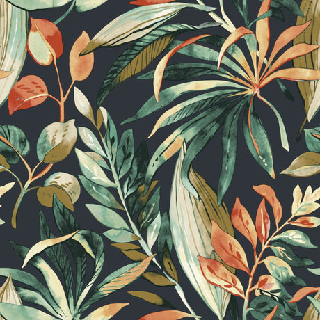 Galerie Karuna Branched Leaves Motive Multi-colored Wallpape