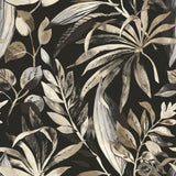 Galerie Karuna Branched Leaves Motive Black Wallpaper KRA712