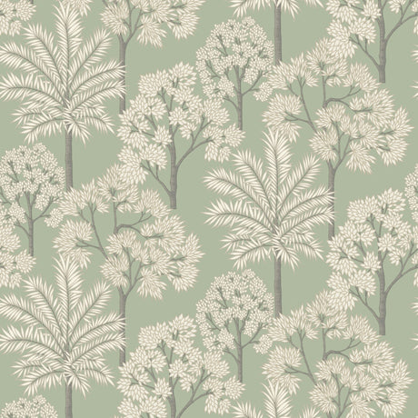 Galerie Arcadia Branched Leaves All-over Green Wallpaper ARA