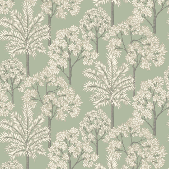 Galerie Arcadia Branched Leaves All-over Green Wallpaper ARA