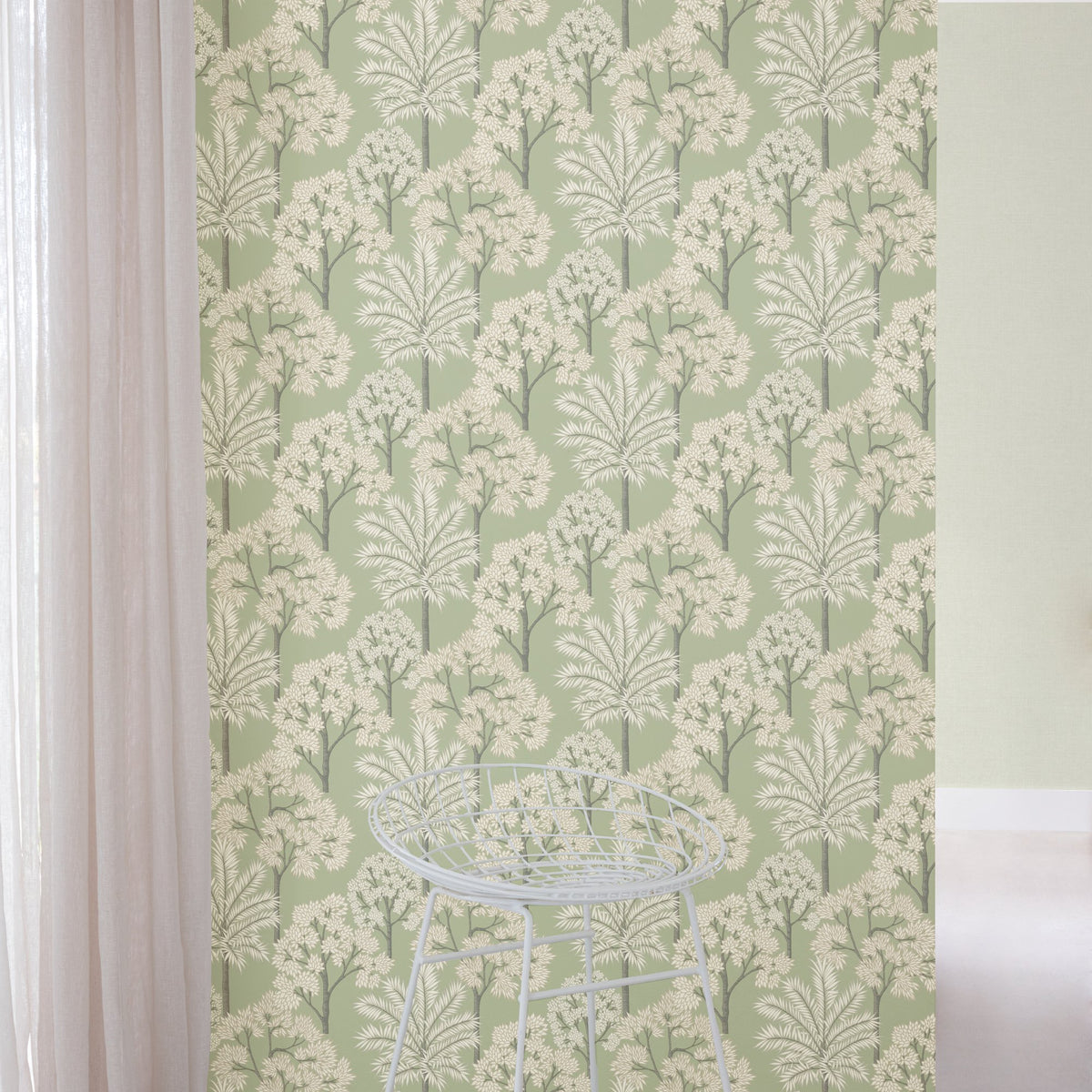 Galerie Arcadia Branched Leaves All-over Green Wallpaper ARA
