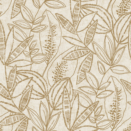 Galerie Karuna Branched Leaves All-over Gold Wallpaper KRA71