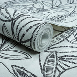 Galerie Karuna Branched Leaves All-over Black Wallpaper KRA7