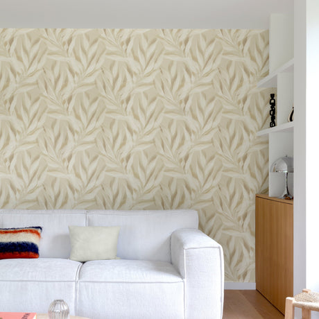 Galerie Karuna Branched Leaves All-over Beige Wallpaper KRA7