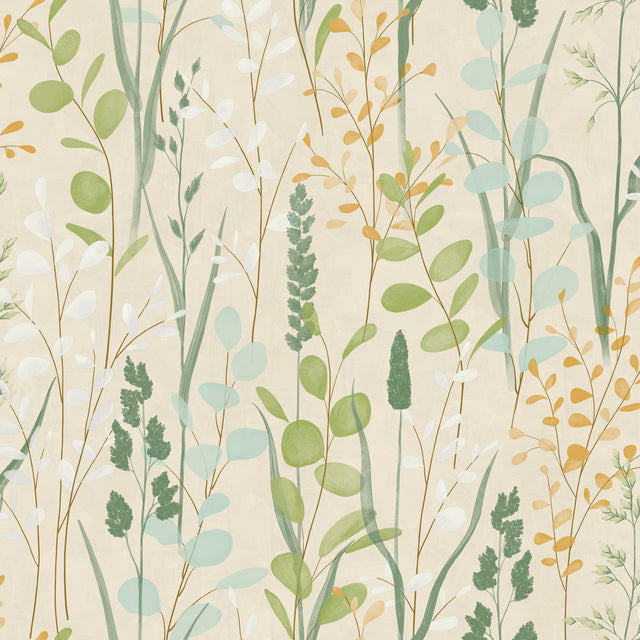 Galerie Karuna Branched Leaves All-over Green Wallpaper KRA7