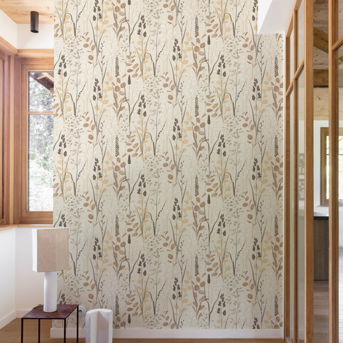 Galerie Karuna Branched Leaves All-over Beige Wallpaper KRA7
