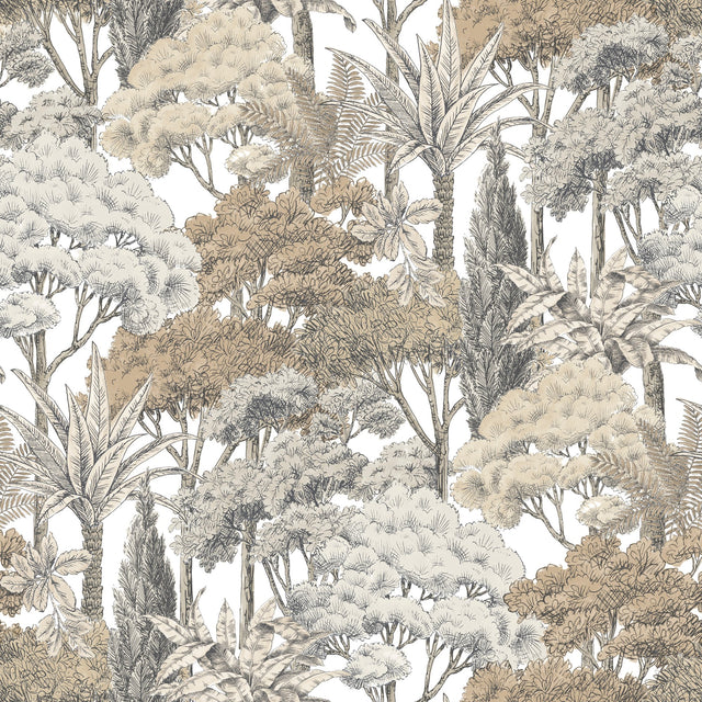 Galerie Karuna Branched Leaves All-over Beige Wallpaper KRA7