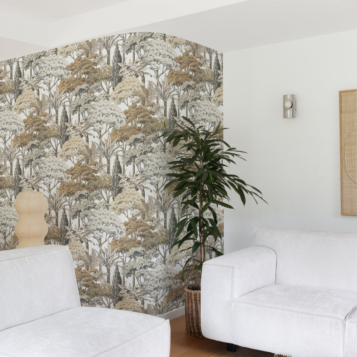 Galerie Karuna Branched Leaves All-over Beige Wallpaper KRA7