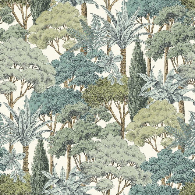 Galerie Karuna Branched Leaves All-over Green Wallpaper KRA7