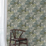 Galerie Karuna Branched Leaves All-over Green Wallpaper KRA7