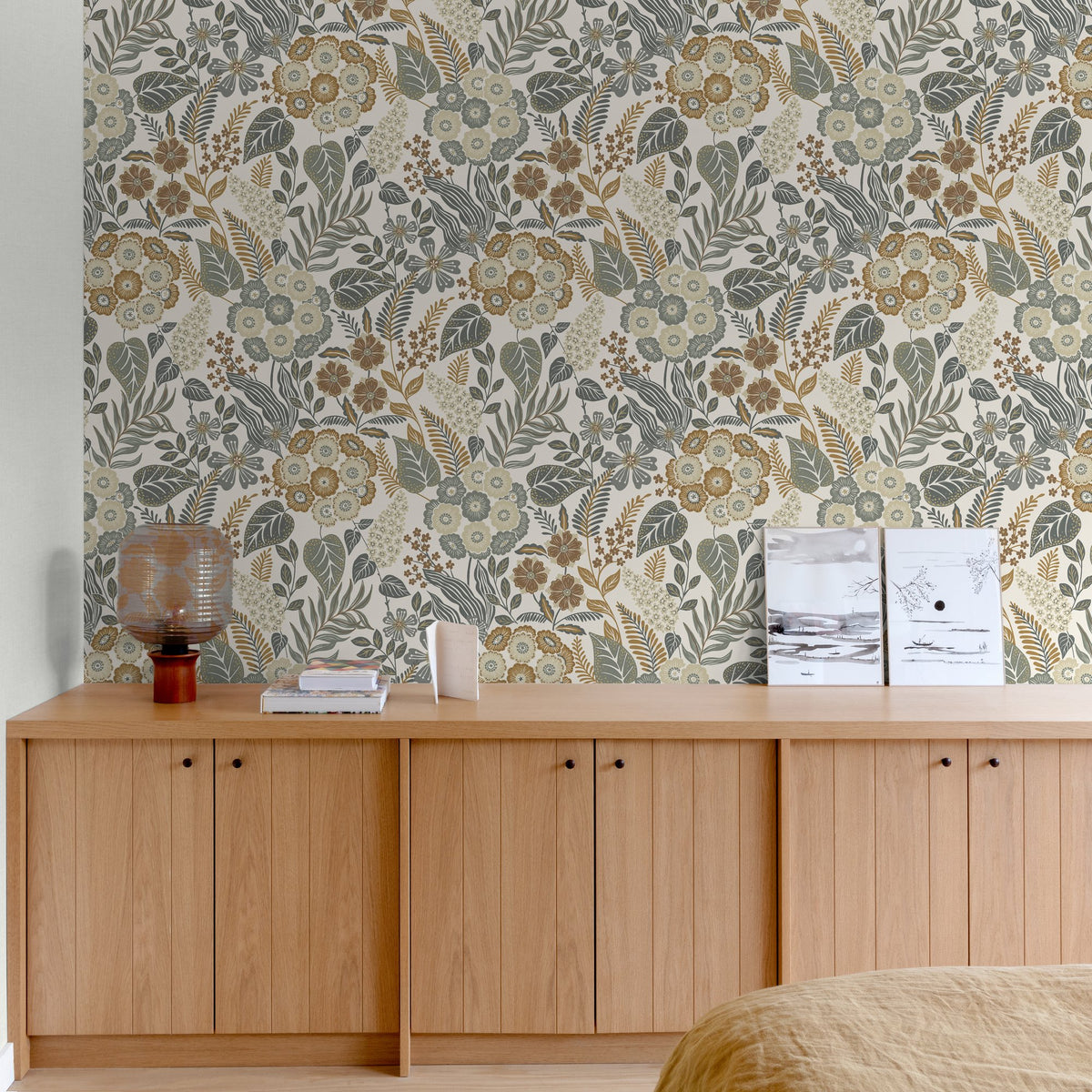 Galerie Karuna Classical Floral All-over Blue Wallpaper KRA7