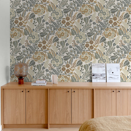 Galerie Karuna Classical Floral All-over Blue Wallpaper KRA7