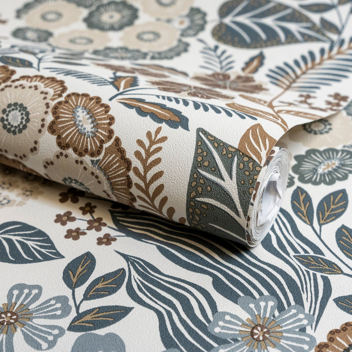 Galerie Karuna Classical Floral All-over Blue Wallpaper KRA7