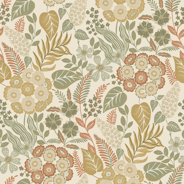 Galerie Karuna Classical Floral All-over Beige Wallpaper KRA