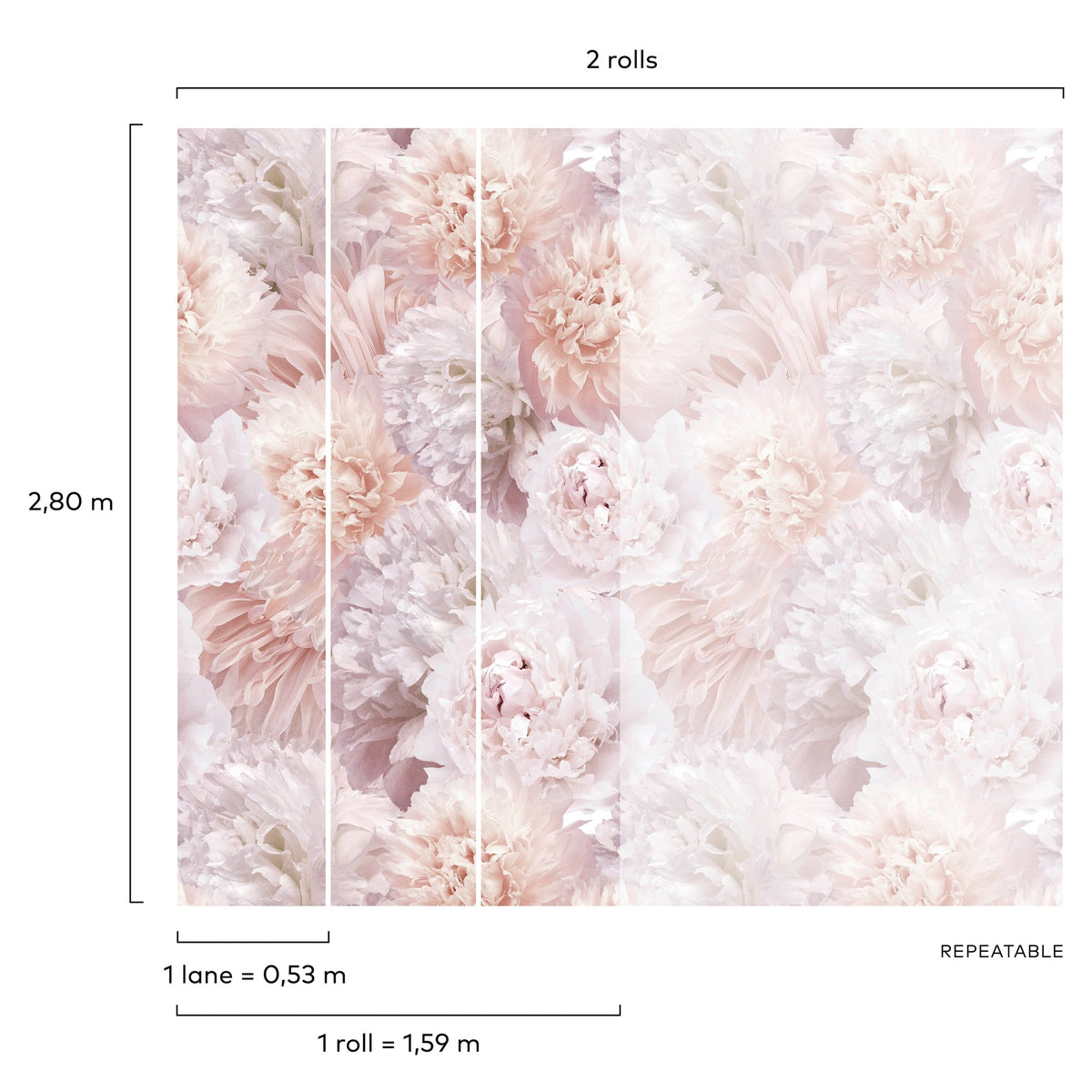 Galerie Orom II Classical Floral All-over Pink Mural A77501