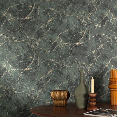 Galerie Textured Vibes Marble Plain Green Wallpaper A78002