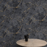 Galerie Textured Vibes Marble Plain Black Wallpaper A78003
