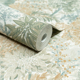 Galerie Inia Classical Floral All-over Green Wallpaper INA78