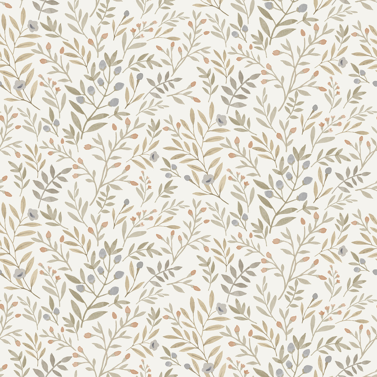 Galerie Inia Classical Floral All-over Green Wallpaper INA78