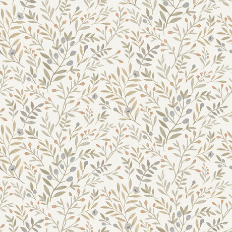 Galerie Inia Classical Floral All-over Green Wallpaper INA78
