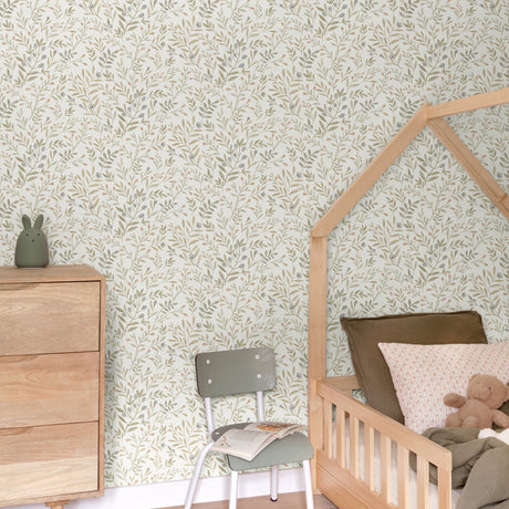 Galerie Inia Classical Floral All-over Green Wallpaper INA78