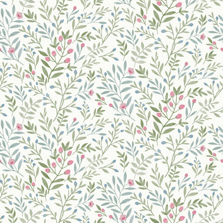 Galerie Inia Classical Floral All-over Blue Wallpaper INA788