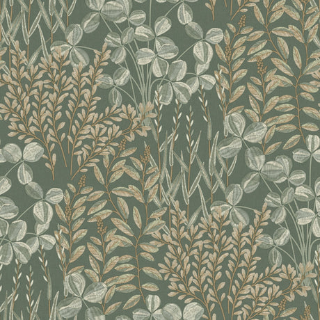 Galerie Inia Branched Leaves All-over Green Wallpaper INA789