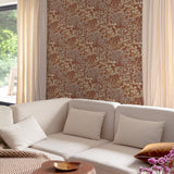 Galerie Inia Branched Leaves All-over Red Wallpaper INA78902