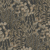 Galerie Inia Branched Leaves All-over Black Wallpaper INA789