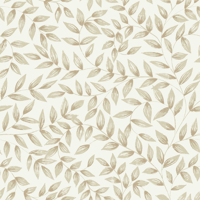 Galerie Inia Branched Leaves All-over Beige Wallpaper INA792