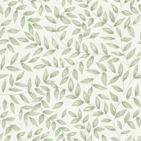 Galerie Inia Branched Leaves All-over Green Wallpaper INA792
