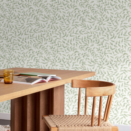 Galerie Inia Branched Leaves All-over Green Wallpaper INA792