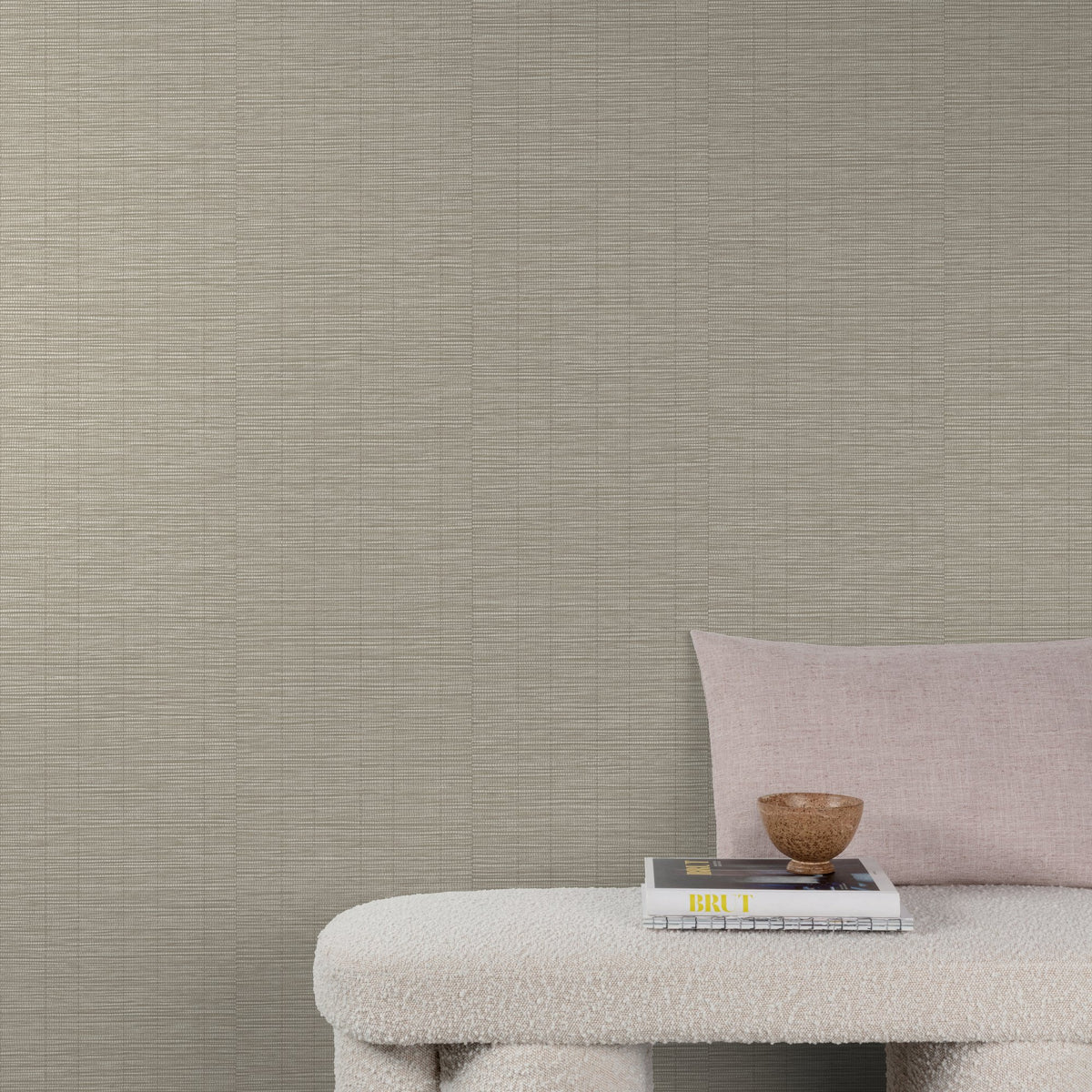 Galerie Structured Walls Textile Plain Beige Wallpaper A8030