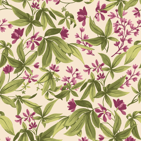Galerie Inia Classical Floral All-over Green Wallpaper INA80