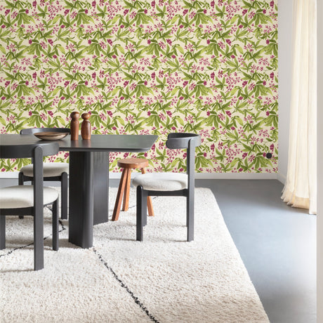 Galerie Inia Classical Floral All-over Green Wallpaper INA80