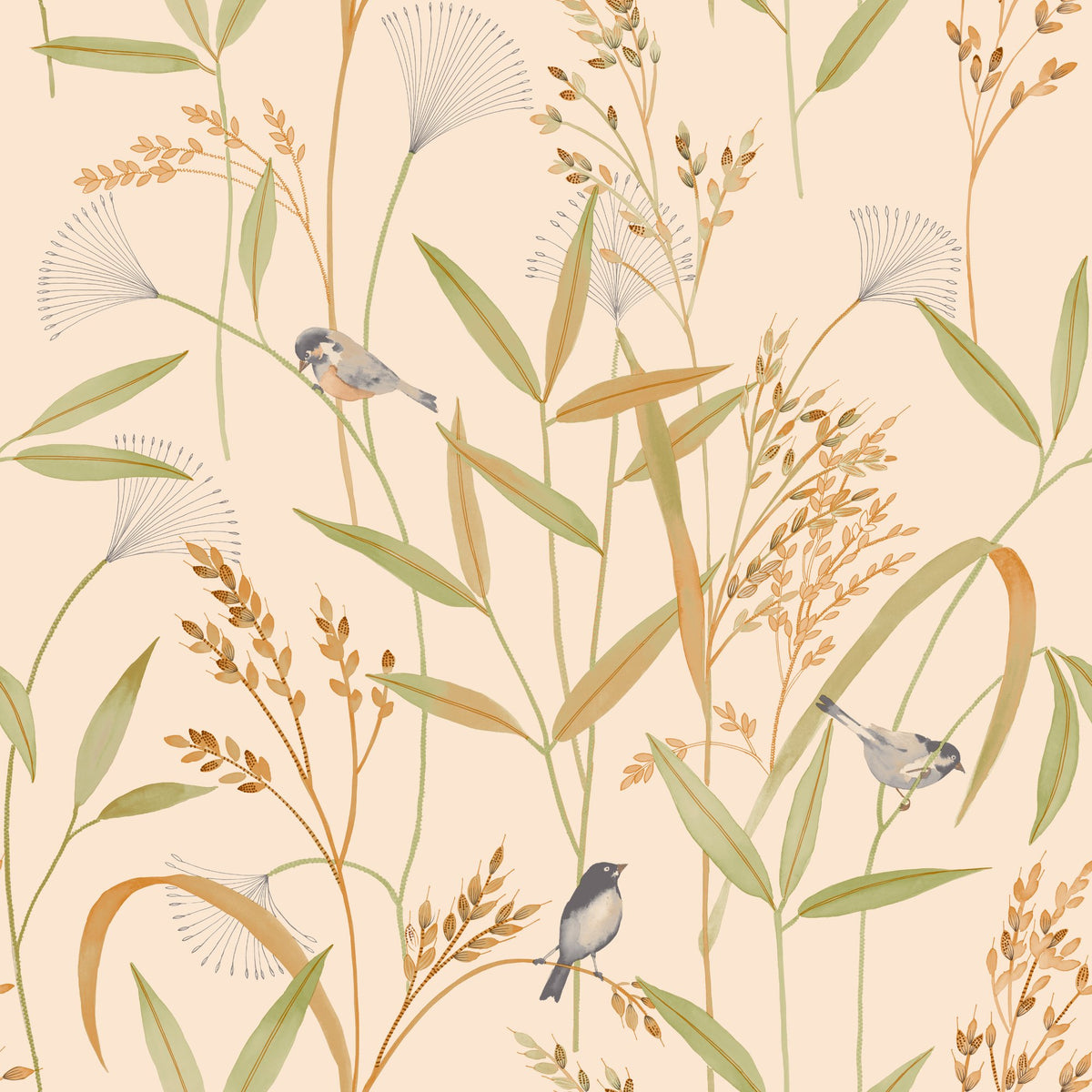 Galerie Inia Branched Leaves All-over Beige Wallpaper INA835