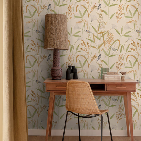 Galerie Inia Branched Leaves All-over Beige Wallpaper INA835