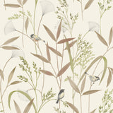 Galerie Inia Branched Leaves All-over Beige Wallpaper INA835