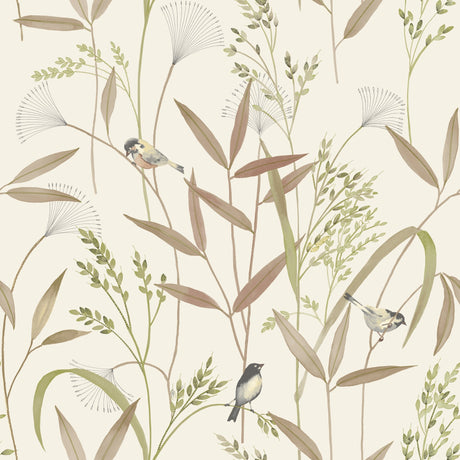 Galerie Inia Branched Leaves All-over Beige Wallpaper INA835