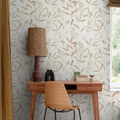 Galerie Inia Branched Leaves All-over Beige Wallpaper INA835