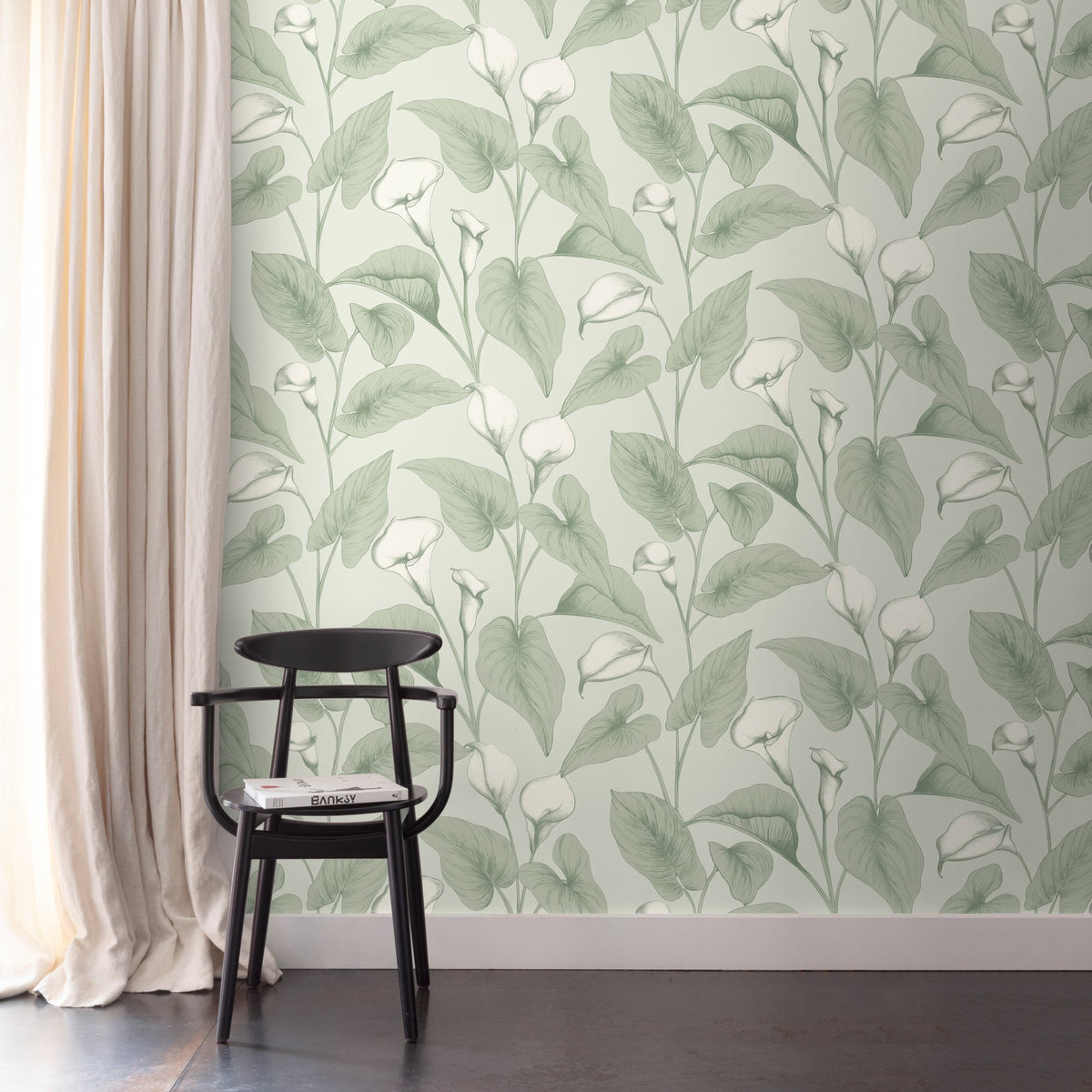 Galerie Inia Branched Leaves All-over Green Wallpaper INA836