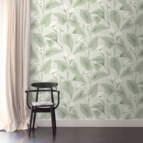 Galerie Inia Branched Leaves All-over Green Wallpaper INA836