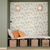 Galerie Inia Branched Leaves All-over Beige Wallpaper INA836