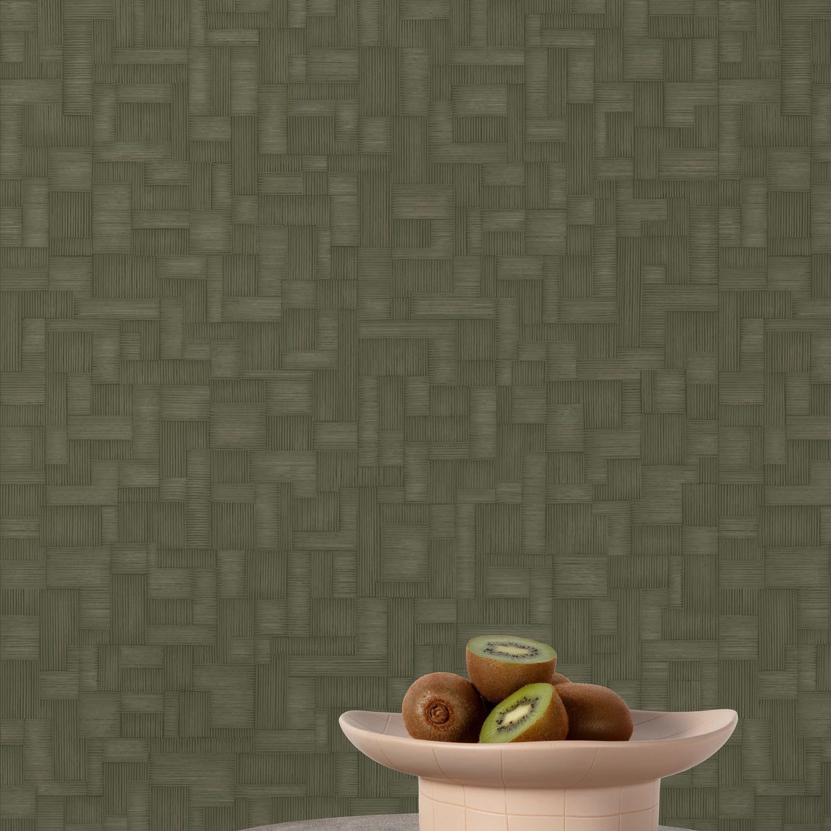 Galerie Structured Walls Geometric All-over Green Wallpaper 